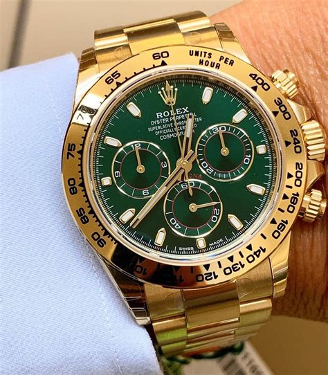 rolex gold green daytona|rolex daytona 116508 price.